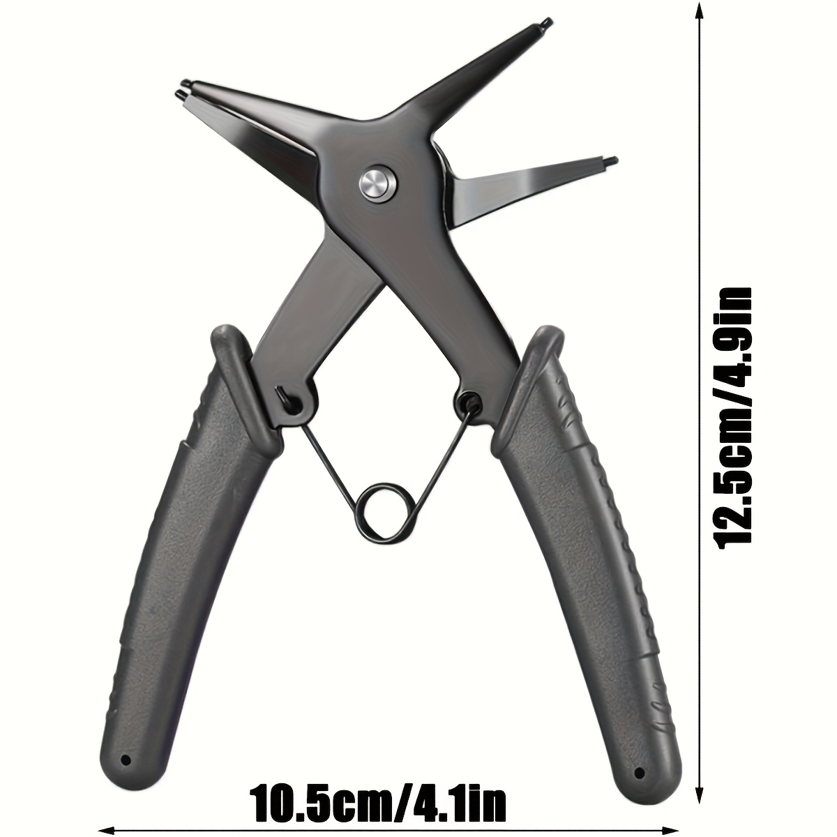 TEMU Pinza per anelli elastici 2 in 1, pinza multiuso per anelli di ritegno e clip a C, strumento multifunzionale per installazione e rimozione di