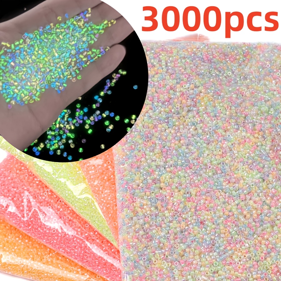 TEMU 3000 Perline Sciolte Luminose Multicolore, 70g/2.47oz, Perfettamente Adatte per di Gioielli Fai da Te. Perline, Perline Fai da Te per