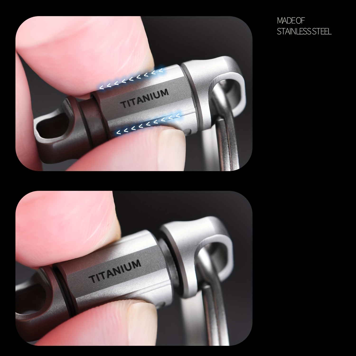 Titanium Alloy Quick-Release Keychain with a Rotating Connector And Magnetic Clasp, EDC Tool Gift, Fishing Gear Magnet, Lightweight Magnetic Keychain Pendant, Portable Belt-Mounted Keyring Gift Suitable for Outdoor Adventures