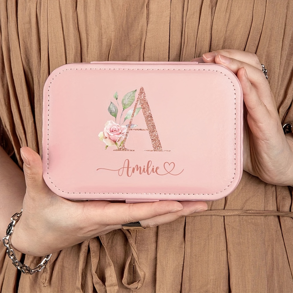 TEMU 1 pz Regalo Personalizzato per d' di Nozze, Portagioie Grande, Borsa Organizzatrice Portagioie Portatile da Donna in Pelle PU , Pochette per