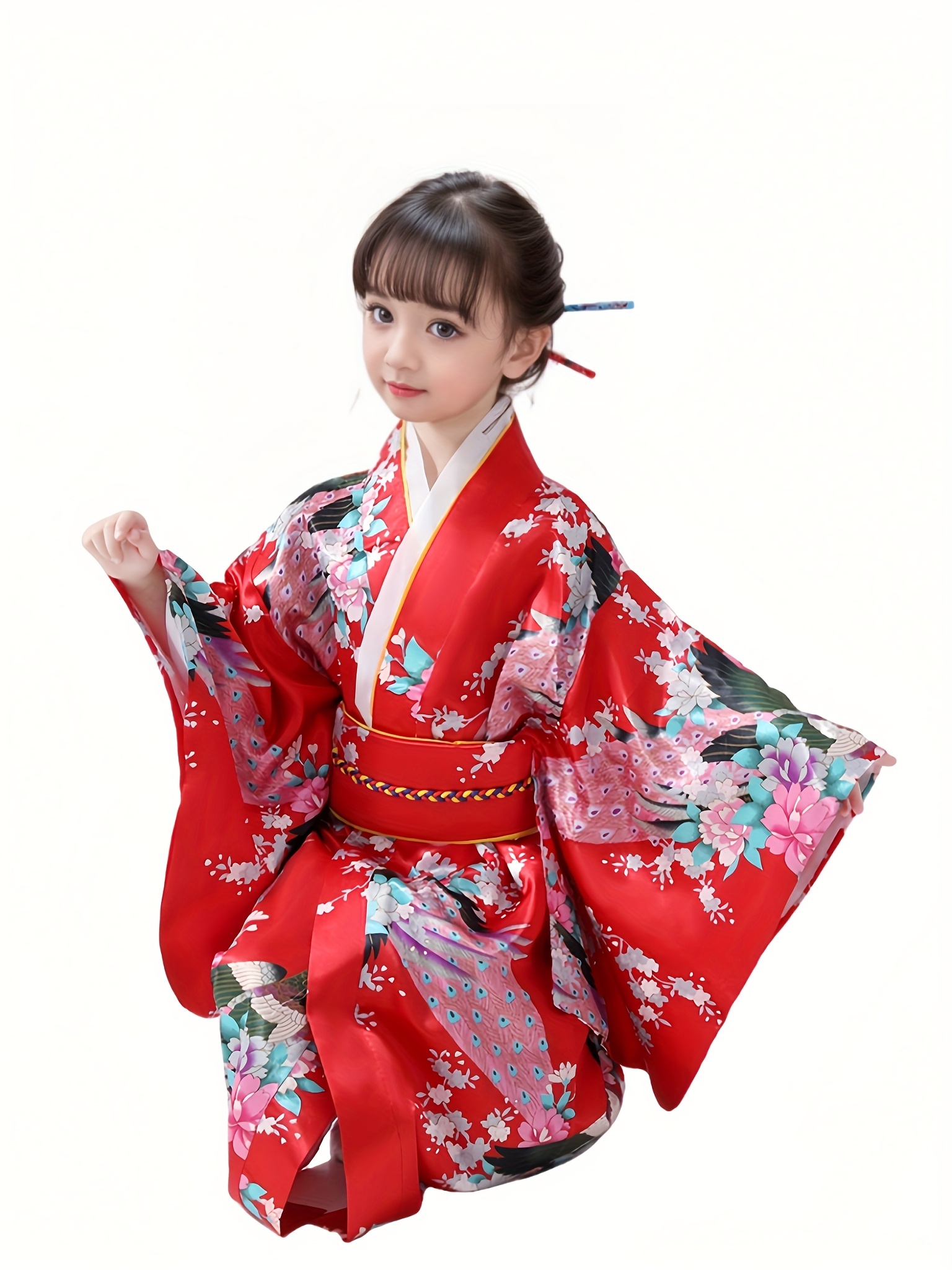 elegante kimono mujer estampado flores traje Temu Spain