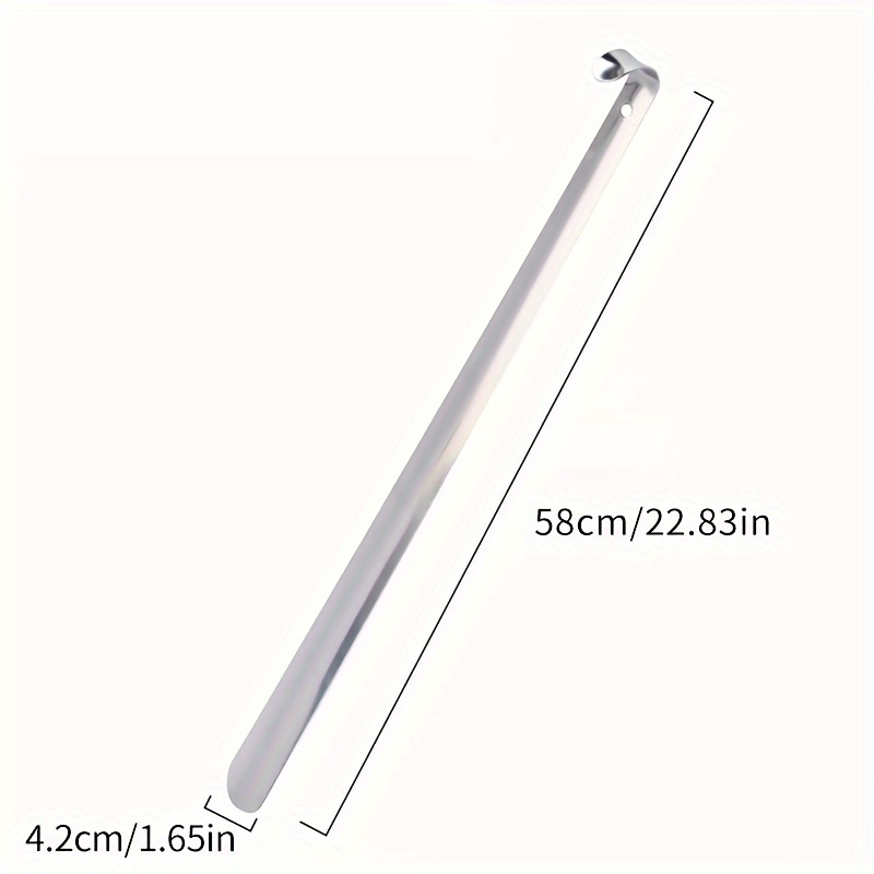 58cm Stainless Steel Extended Handle Shoe Horn - Easy Shoe Assistant For Genders - Sturdy, Extra-long Length, High-quality