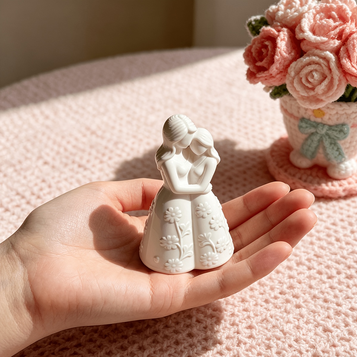 Image of Mother And Daughter Hugging Small Figurine | Mother's Day, Christmas And Other Holiday Family Decor, , Perfect For Mother's Day, Halloween, Christmas, Valentine's Day