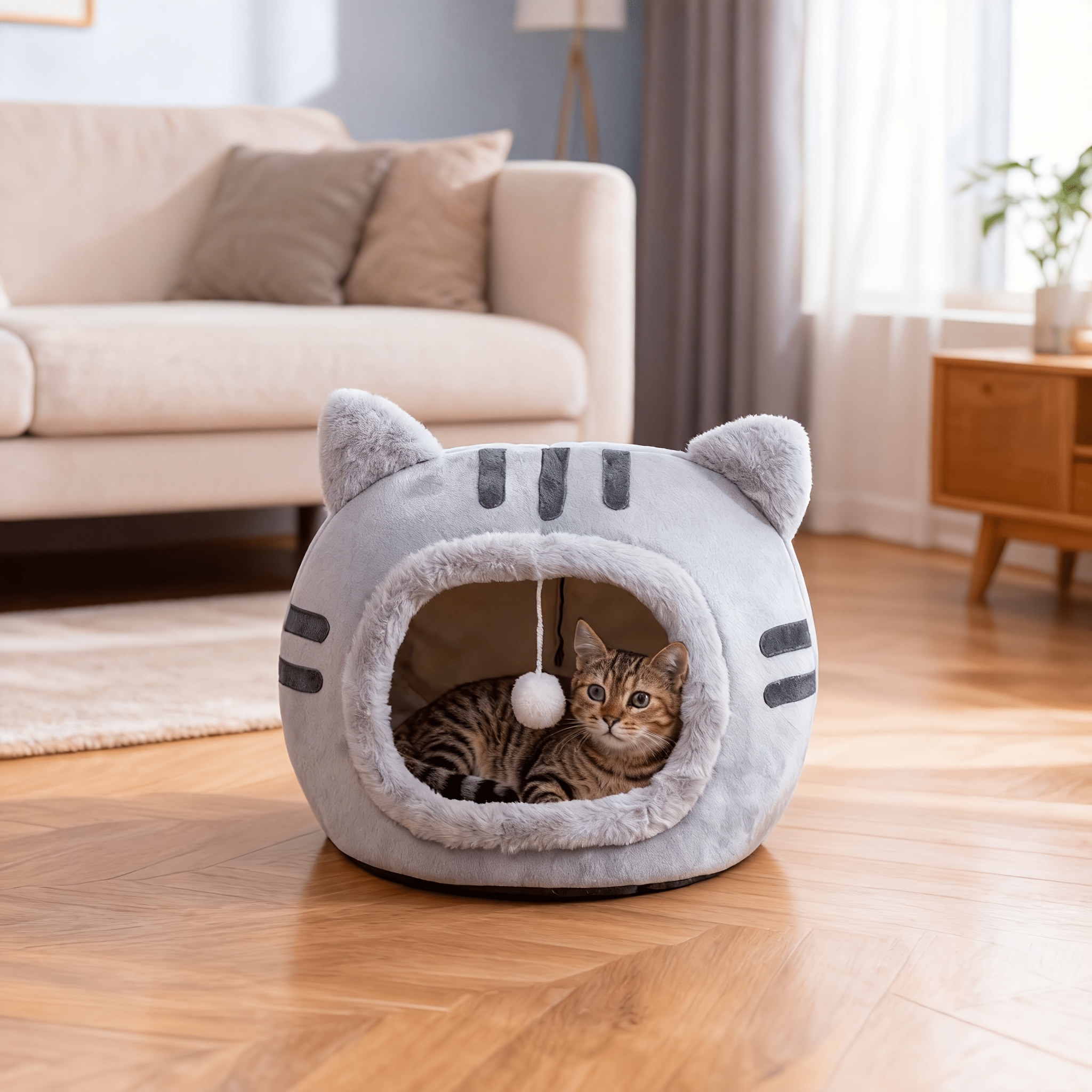 Adorable Owl-shaped Pet Bed, Suitable for Both Cats and Dogs - a Soft, Non-slip, and Comfortable Cat Bed, a Stylish Pet House, the Ideal Choice for Indoor Cats