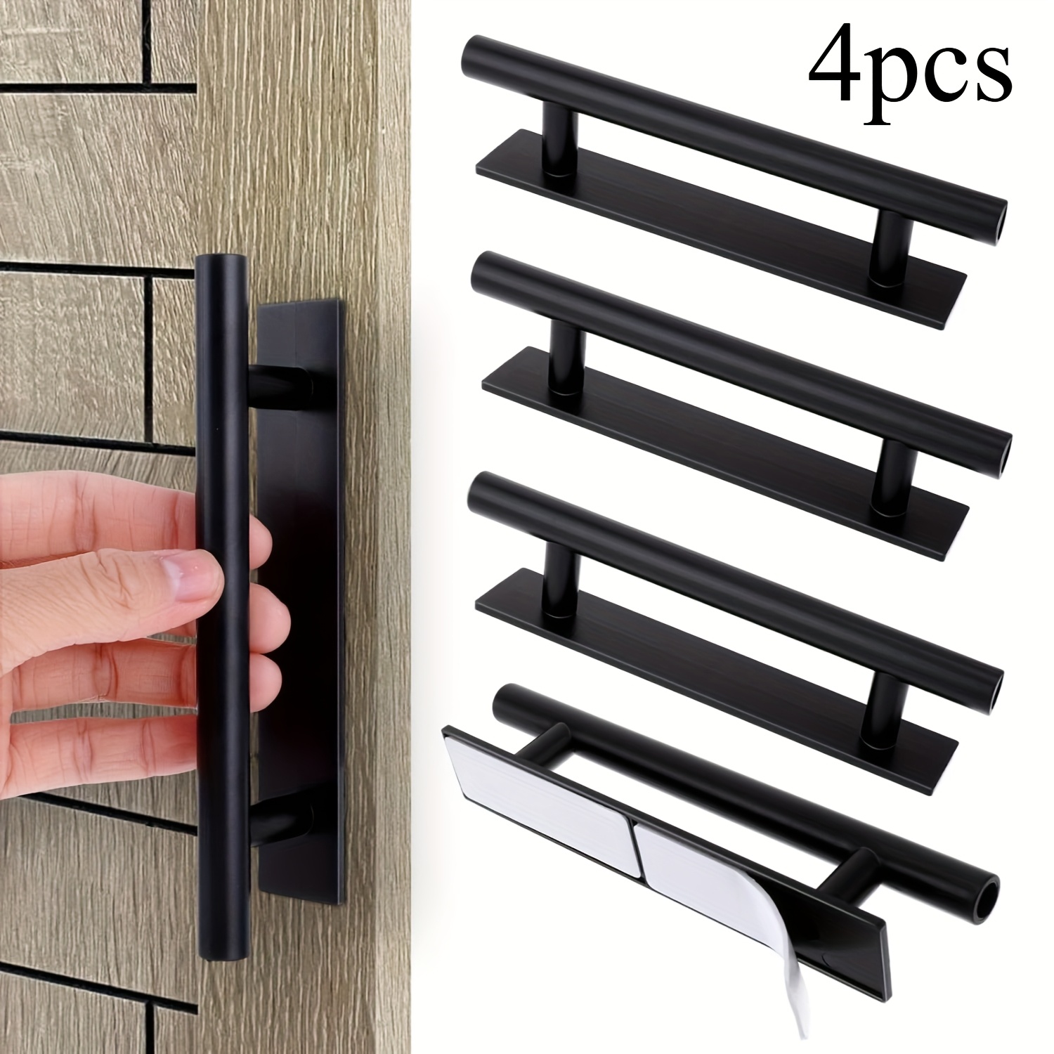 E-shop Selbstklebende Schrankgriffe, Selbstklebende Türgriffe ABS-Kunststoff Ziehgriffe Push Peel And Stick Ziehgriff Schubladen Ziehgriffe