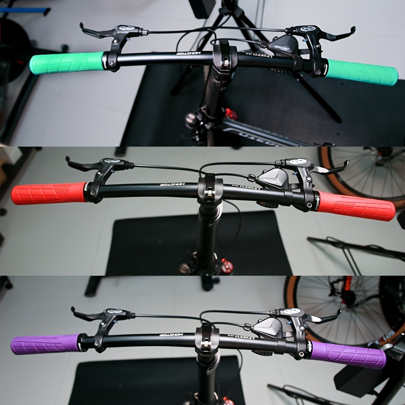 BUCKLOS Non-Slip Lockable Bike Grips - Soft Rubber, Waterproof Handlebar Covers with Textured Grip for Mountain Bikes, Black, Red, Orange, Purple, Green, Blue, Bicycle Accessories|Textured Grip Handlebars|Waterproof Rubber Grips