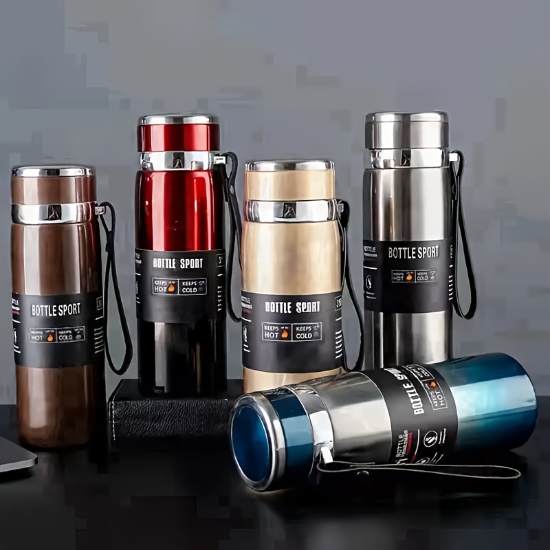 

Steel Insulated Cup With A Portable Strap, Large Capacity Travel Kettle For Outdoor Sports.