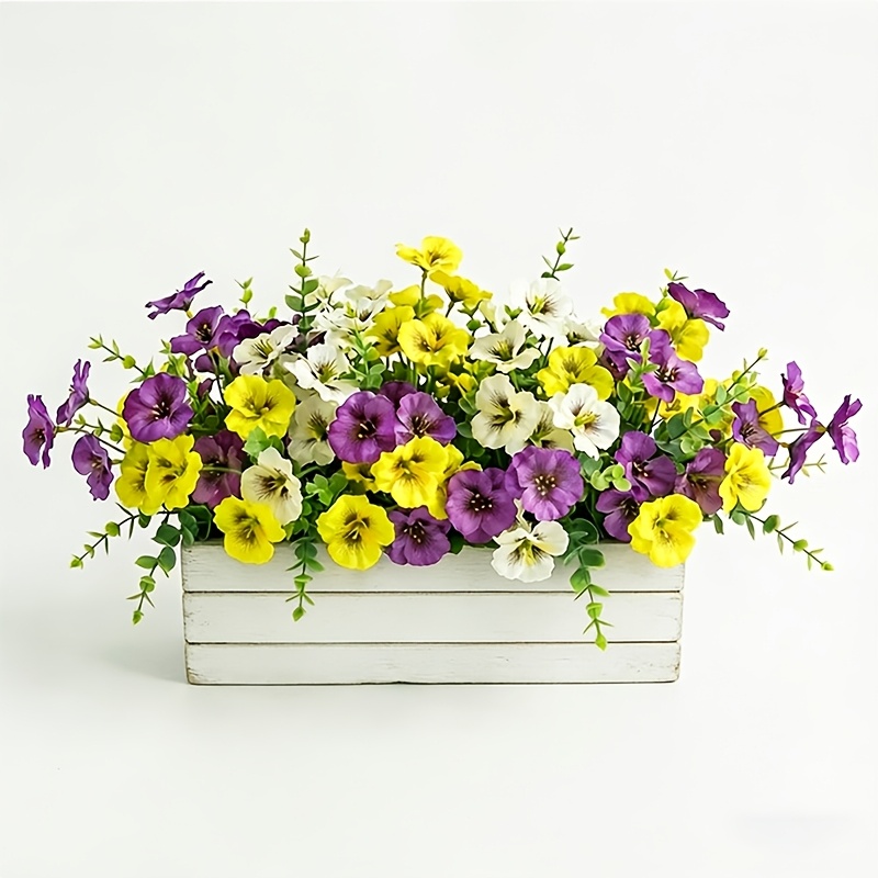 20 bunches of artificial pansy and daisy flowers artificial decorative flowers holiday decorative flowers for outdoor courtyard decoration spring and   decor suitable for indoor outdoor decoration suitable for  