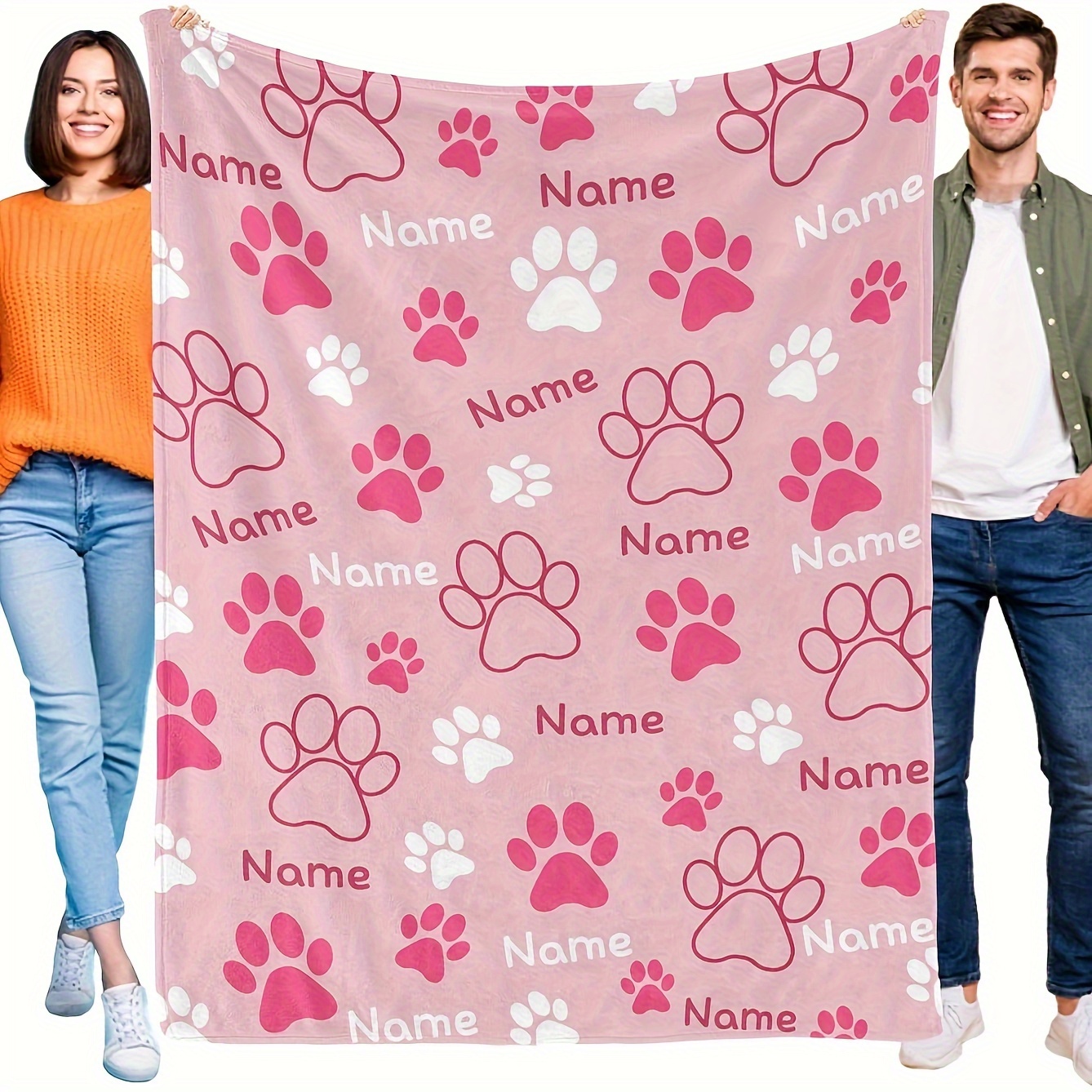 

Customizable Pet Blanket For Dogs, Personalized Dog Name Print, Soft Polyester Fleece, Machine Washable, Multi-purpose For Outdoor, Camping, Car, Sofa Throw, Office - Ideal Gift For Dog Lovers