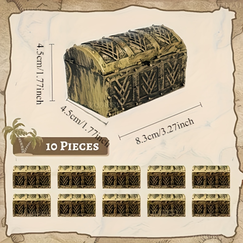 10pcs Pirate Design Plastic Jewelry Boxes - Secure Storage & Decorative Desktop Organizers With Intricate Patterns, Shoe Storage Organizer, Jewelry Boxes