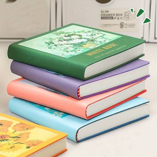 192pcs 4 1x4 1in oil painting notebook mini travel stamping book check stamp album square blank notebook portable diary notebook