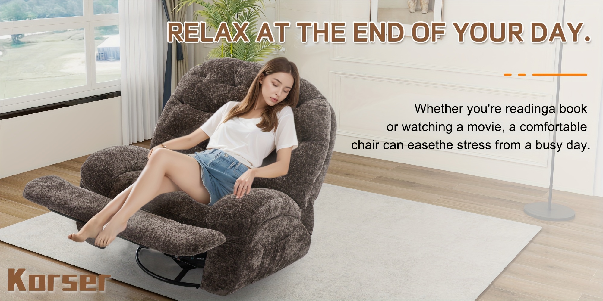 KORSER Electric Recliner Chair front view