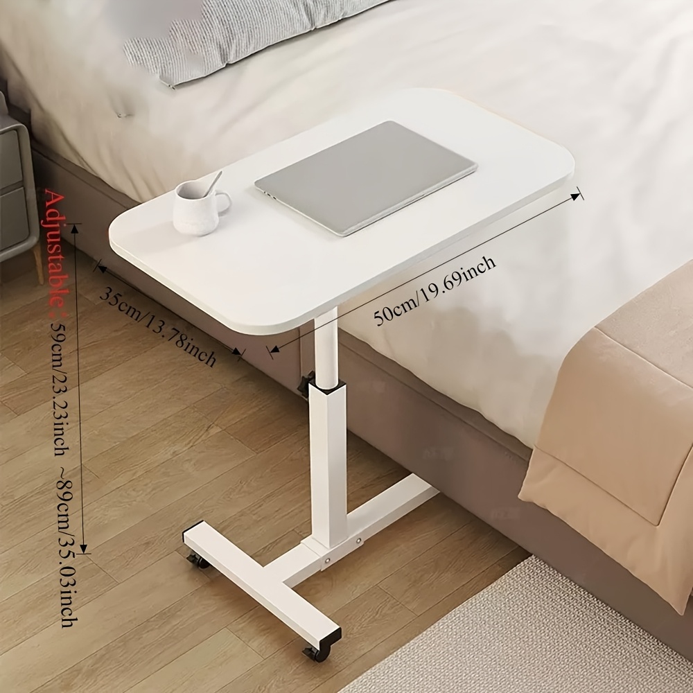 adjustable bedside table with wheels portable laptop stand that bed table for sofa beds and laptop support in white Product details 10