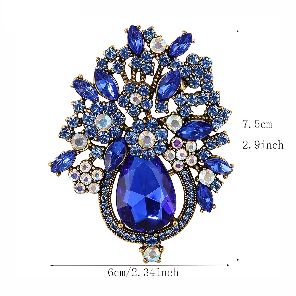 Luxurious Colorful Flower Basket Brooch, Elegant Corsage