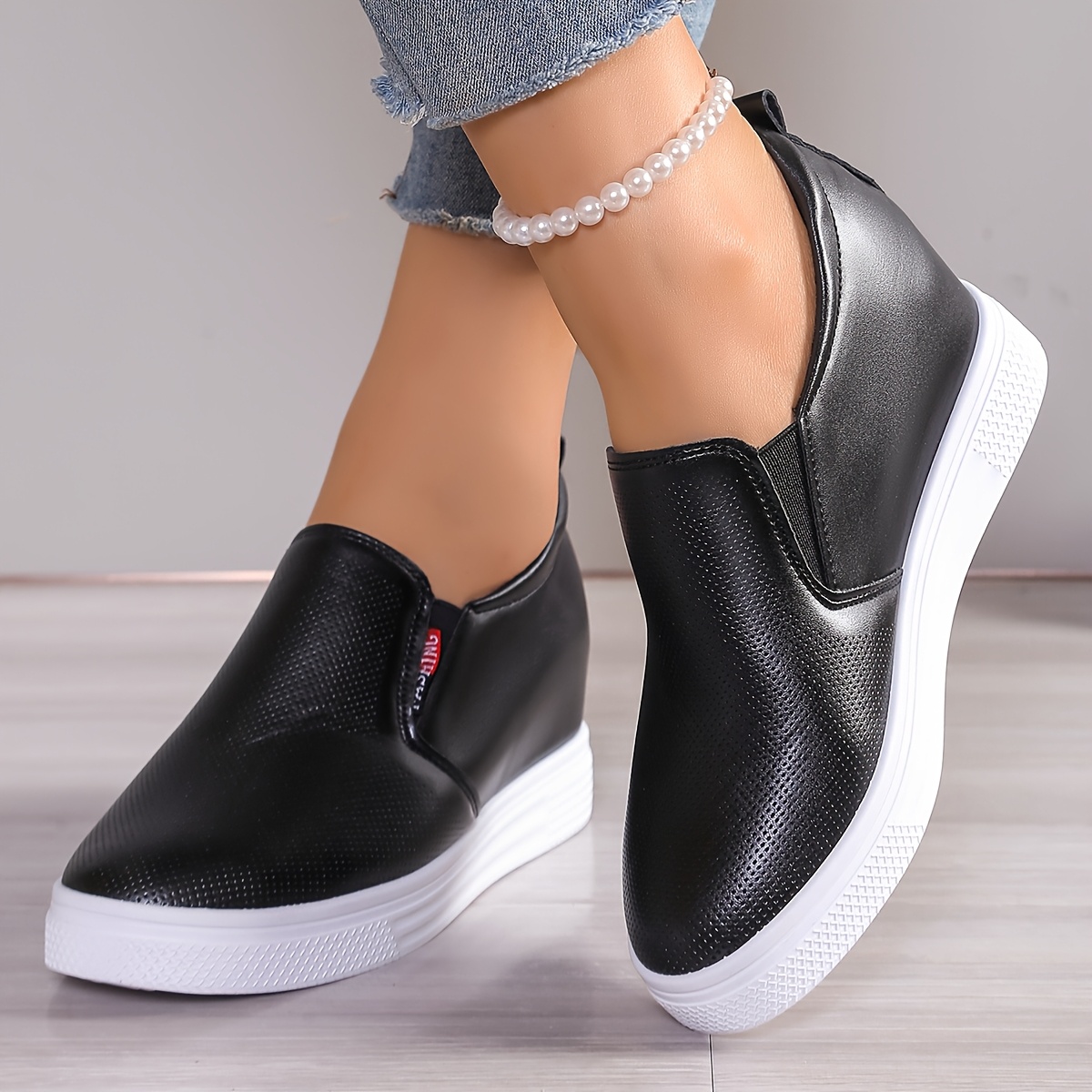 Zapatillas Cuero Zapato Media CaÃ±a Zapatillas Elegantes Mujer