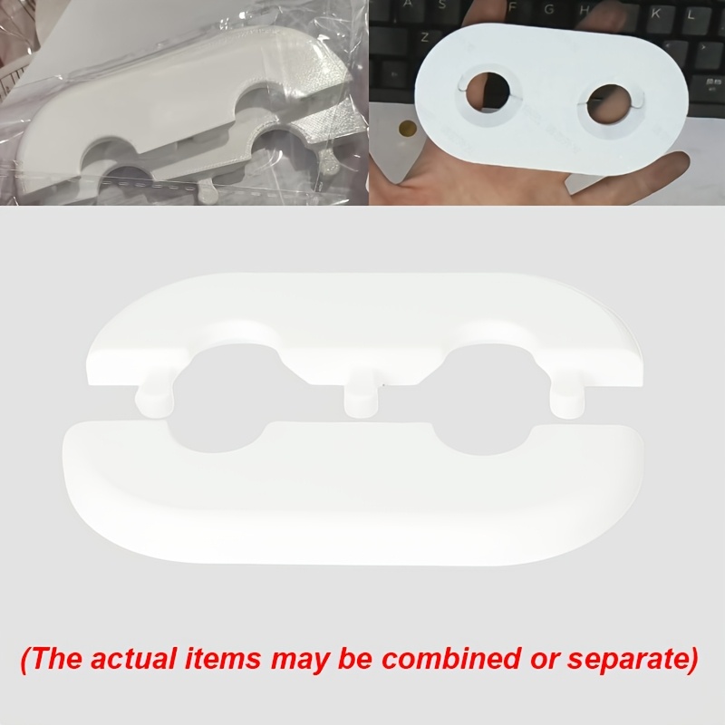 Image of 2pcs White Heater Double Flower Plate Shell, Radiator Double Pipe Decorative Cover, Heating Pipe , Split Design, , Fits Double Pipe , Dustproof And Aesthetic, Home Radiator Pipe Fittings