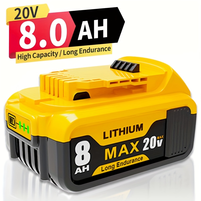 TEMU 8,0Ah 20V Ersatzakku für for Dewalt 20V Max Lithium-Ion - Hochkapazität 8000mAh für for Dewalt XR Werkzeuge