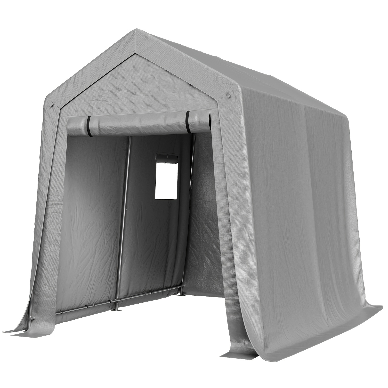 TEMU 6' X 8/10' X 10'/12' X 20'/10' X 20'/20' X 20' Outdoor Storage Shelter, Heavy Duty Portable Carport, Shed For Tractor, Lawn Mower & Tools