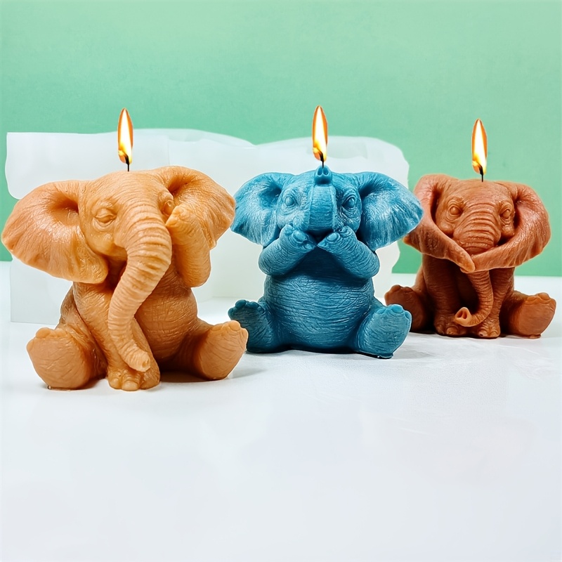 

A 3d Silicone Mold Of An Elephant For Diy Cute Elephant Scented Candles, Soap, Resin, Plaster, And Clay Crafting Tools, Desktop Decorations And Animal Craft Projects, Ideal As A Home Gift.