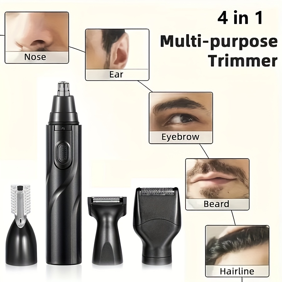 4 in 1 professional grooming kit with nose hair trimmer eyebrow trimmer sideburns trimmer and fine shaver mens personal care tools   1 aa battery battery not included portable and   best gifts for men Product details 3