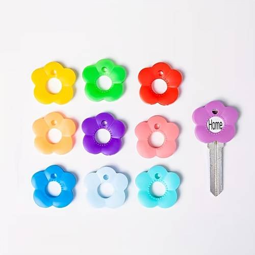 gift for her him gift for her him 5pcs 10pcs multi color flower shaped keycap set with labeled keycaps durable keycap protectors featuring a design an keychain organizer suitable for home office parties and key