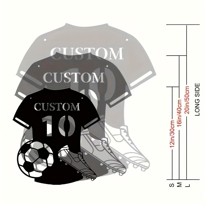 TEMU Customizable Soccer Wall Decoration, Personalized Numbers And Names, Sports Themed Home Decoration, Durable Ferrous Metal, No Electricity