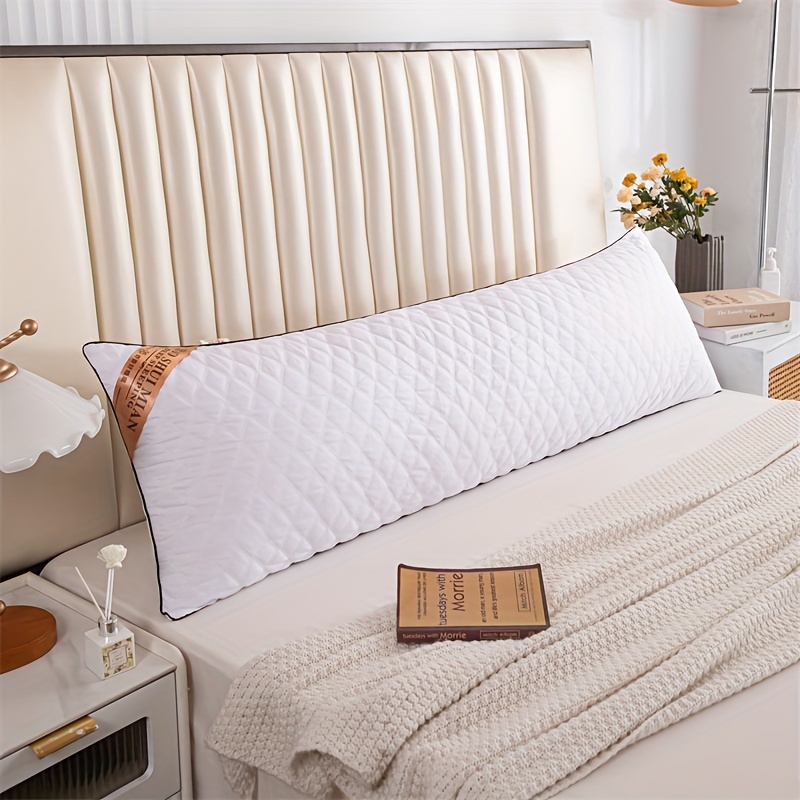 TEMU Advanced Soft Lengthened Quilted Pillow Core Long Pillow Bedroom Bedding Comfortable Sleep Long Pillow Home Pillow 1 For Sleep Neck Protection