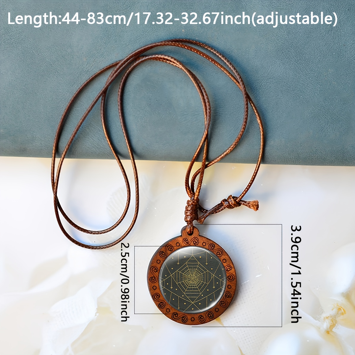 Handmade Wooden Geometric Pendant Necklace, Unisex Gift