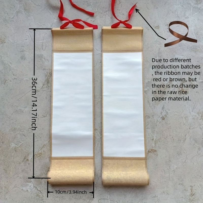 2pcs Mini Calligraphy Small Scroll, Running Script Cursive Script Painting Xuan Paper, Blank Scroll, Zen Calligraphy Hanging Scroll, Calligraphy And Painting Small Scroll