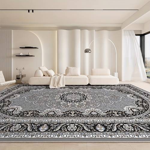 luxurious velvet area mat with intricate floral patterns soft durable non slip backing machine washable living room or bedroom decor area rugs living room
