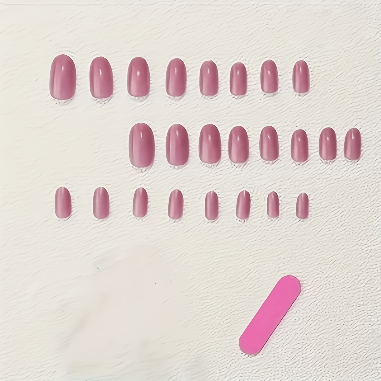 Image of 48pcs Short Oval Sweet -on Nails Set Suitable For Mother's Day, Music Festival, Party And More Occasions - Best Gift For , With Tools