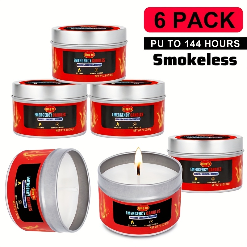 Image of 6pcs Of Heated Soy Candles, Unscented, Suitable For Container, Winter, Outdoor Camping, Emergency Lighting - Emergency Candles For Fathers And