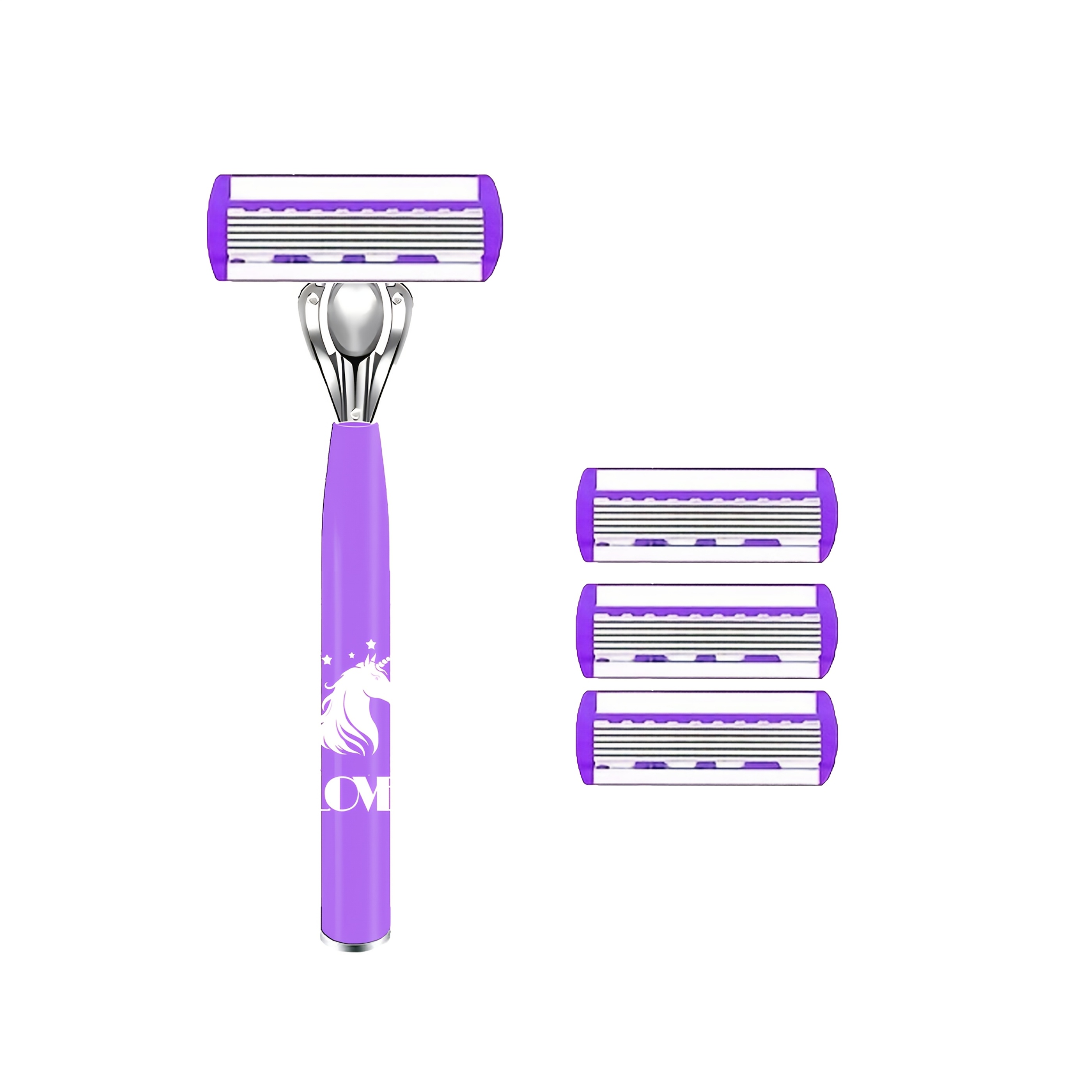 Luxurious 6-layer Blade Razor For Women - Hypoallergenic, Stainless Steel, Washable - Perfect For Beard & Mustache Removal