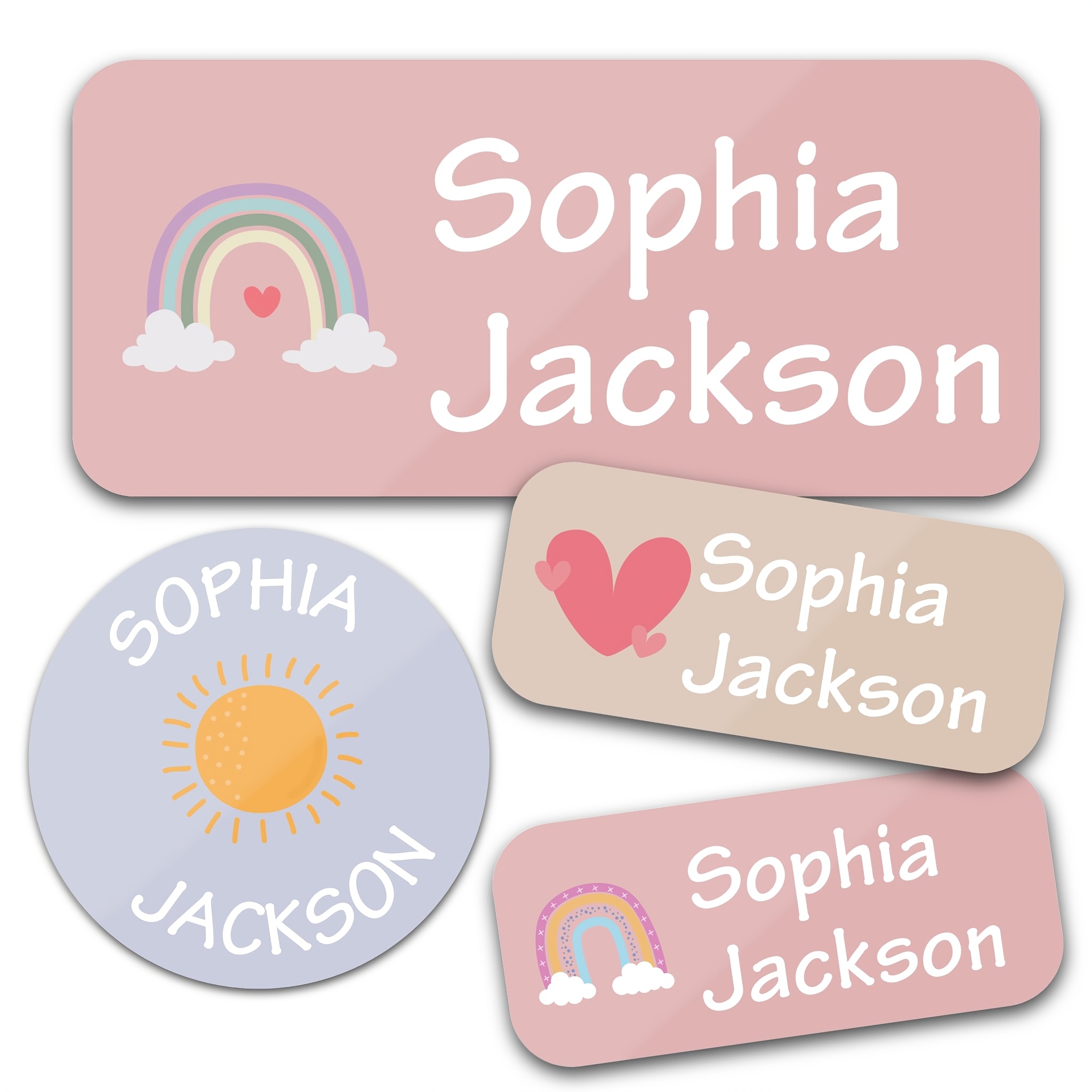 Image of 140pcs Exquisite Patterns Personalized Name Labels- Custom Name Stickers For Clothing Tags, Water Bottles, Lunch Boxes And School Supplies. All-purpose Labels, For Business And Daily Life