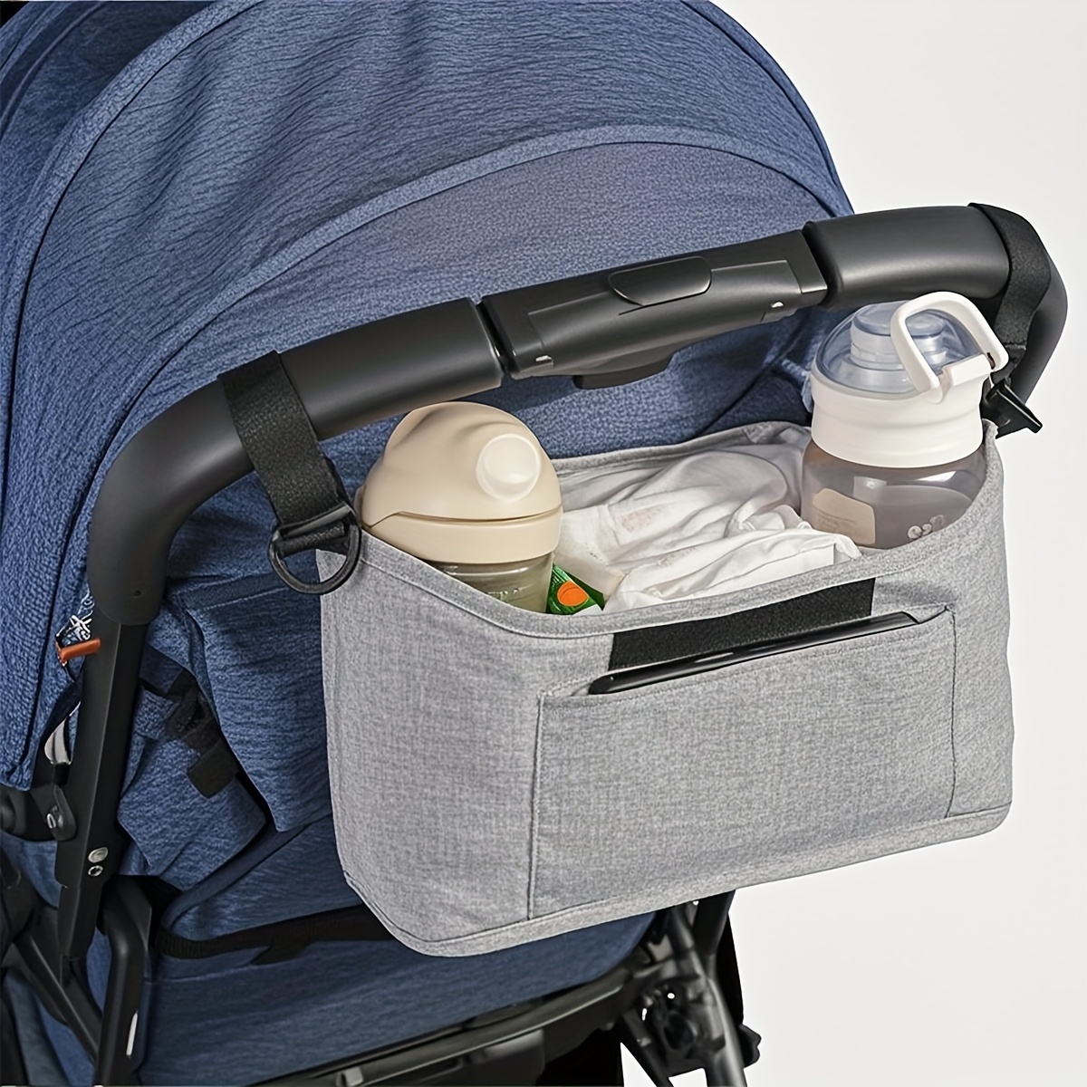 Keenso Multifunctional Baby Stroller Storage Bag Zipper Embroidery Reusable Handbag Nappy Bag (Bear Bag