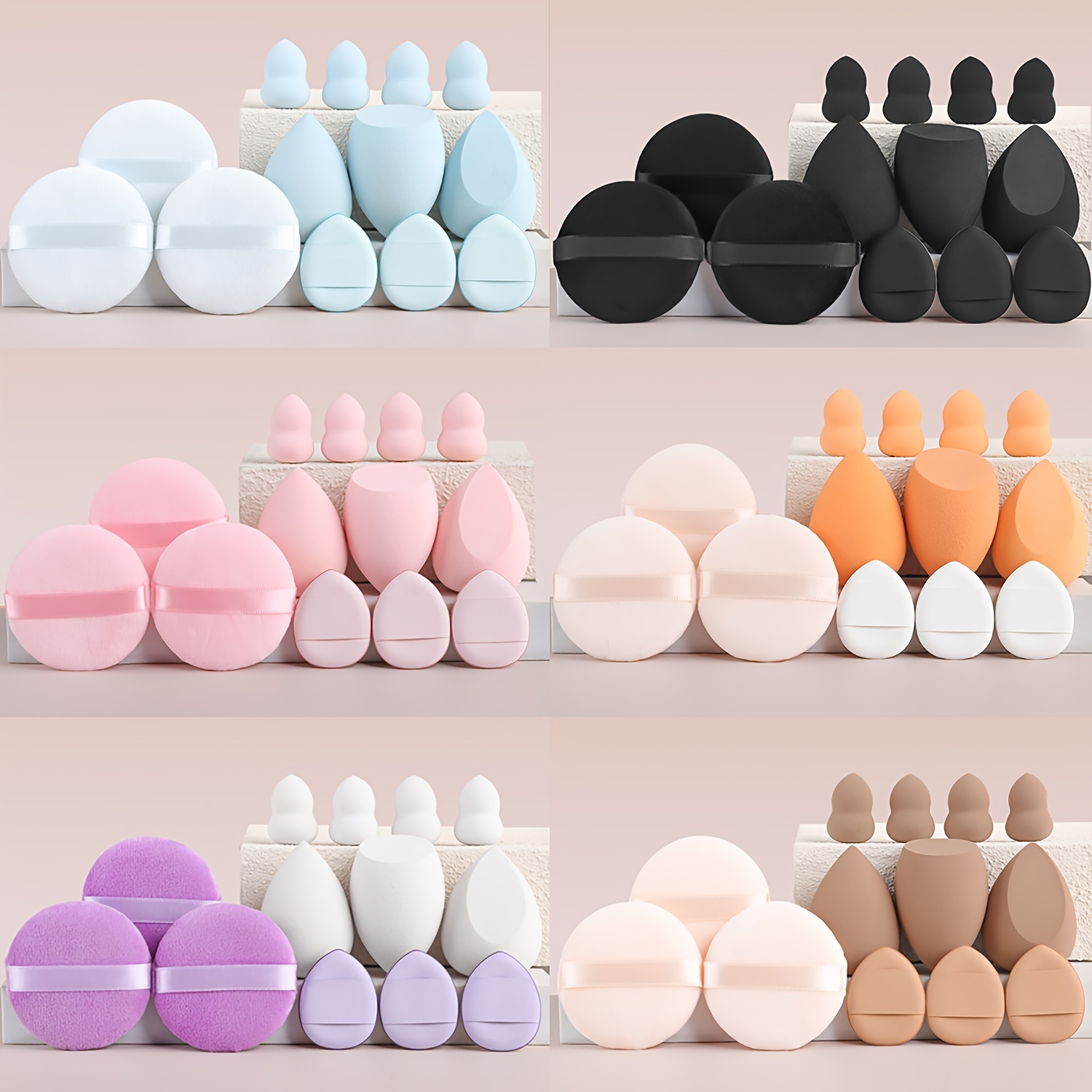 

13pcs Makeup Tool Set - 3 éponges à maquillage, 3 éponges grandes, 4 mini œufs à maquillage et 3 coussinets pour pouces, un ensemble et à séchage rapide.