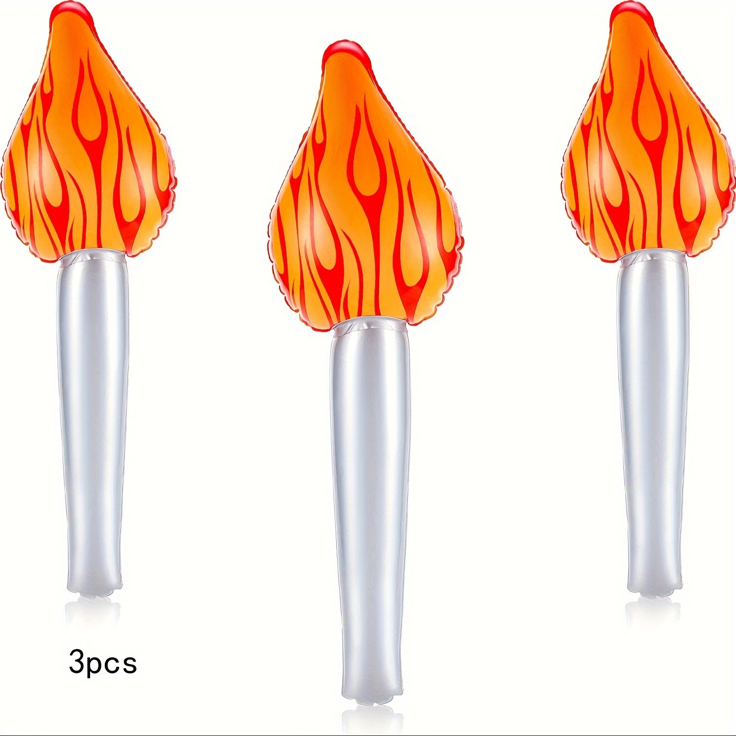 

3-piece Inflatable Torch Balloons - Fun Flashing Light-up Decor For Sports Events, Hawaiian Theme Parties & Festive Celebrations