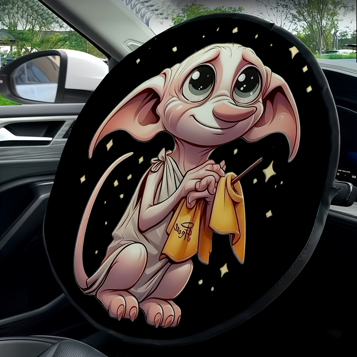 TEMU 1 pieza Parasol para volante Dobby, estilo de fantasía, protección contra y el del verano, ajuste universal , previene el envejecimiento del
