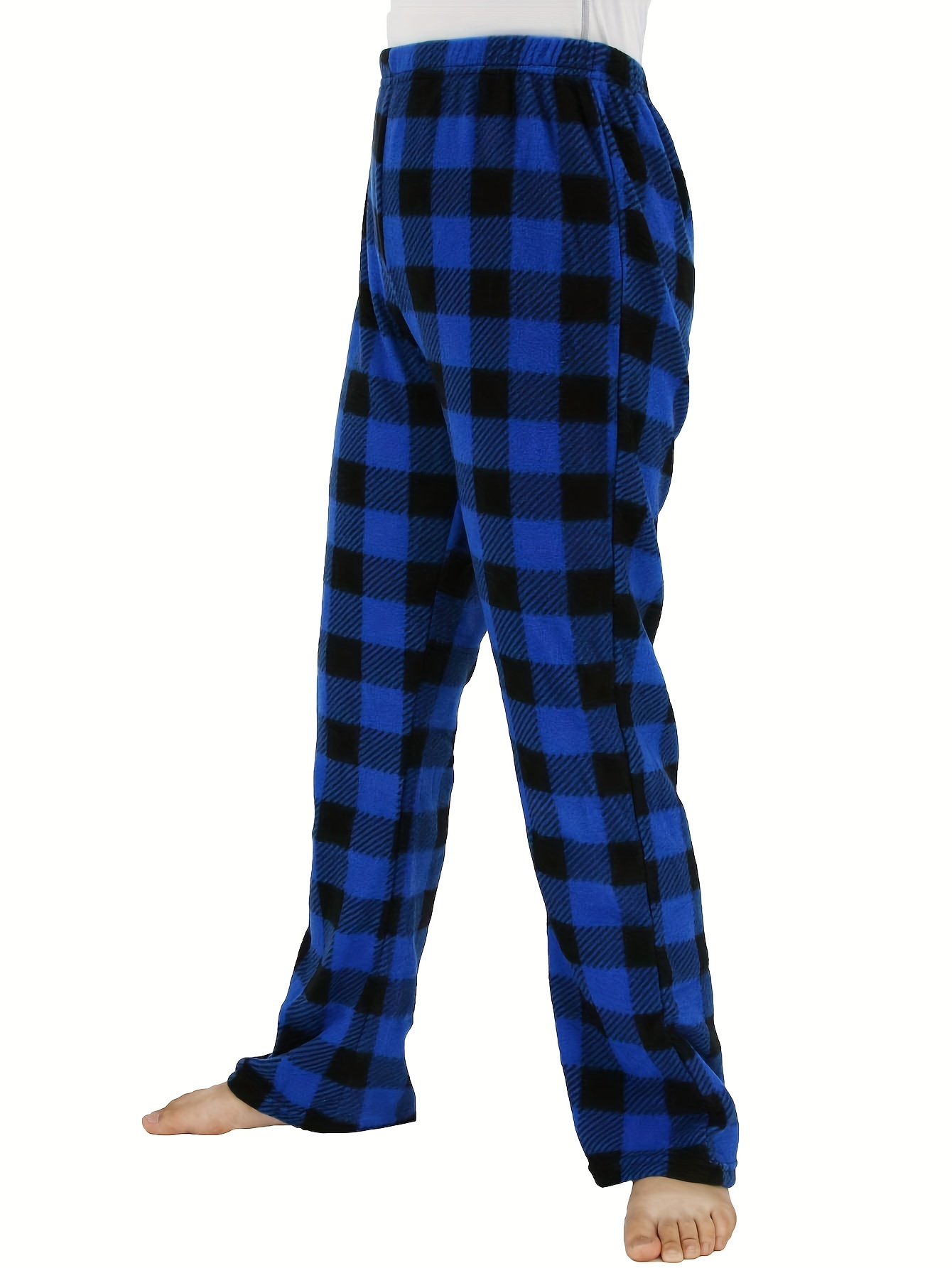 Kids' Plaid Fleece Pajama Pants 100% Polyester Casual Sleepwear with  Elastic Waistband Fabric for Boys and Girls, Seasonal Fall/Winter  Lounge