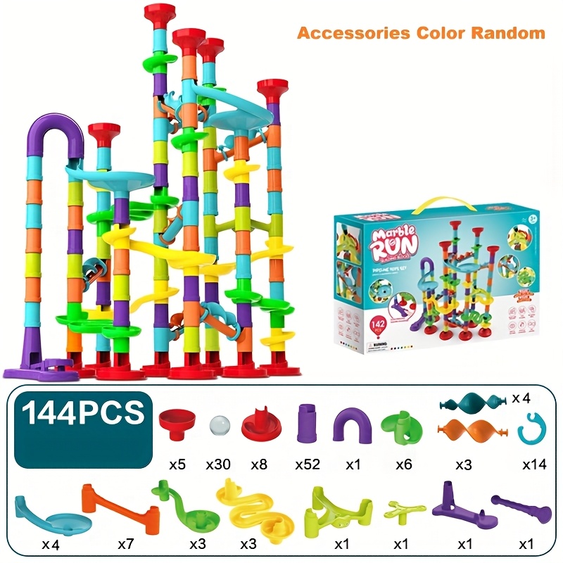 Image of 144pcs Larger Size Track Toys, Building Blocks Games For Girls Boys Christmas Birthday Gift