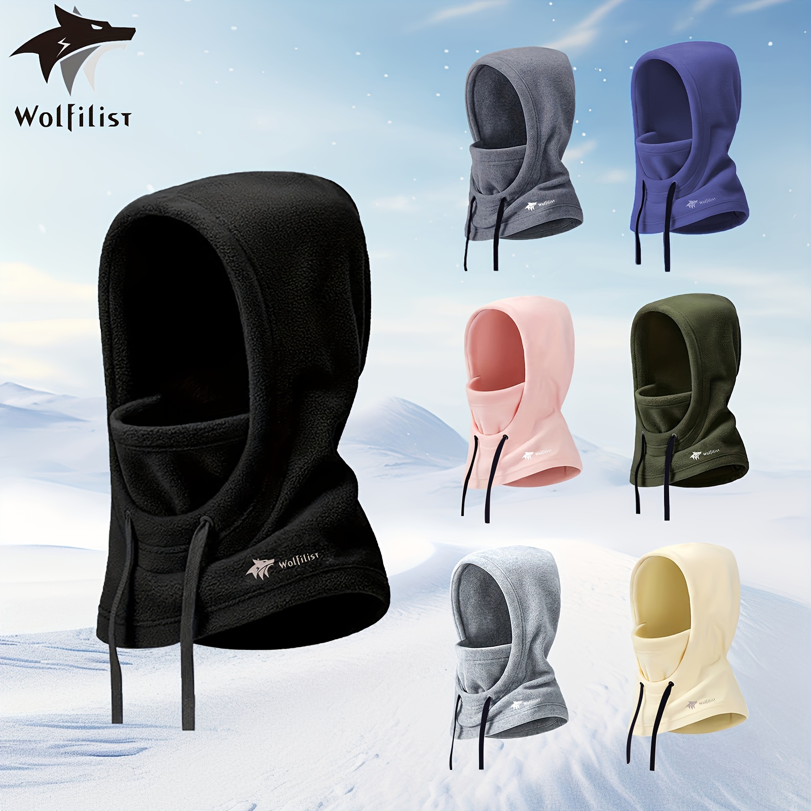 1pc balaclava windproof winter face mask warm fleece ski - Temu display picture 1