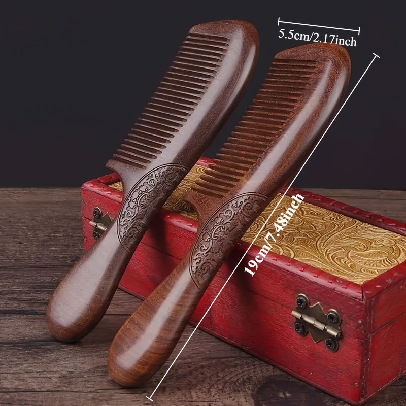 

1pc Sandalwood Fine Tooth Comb For Normal Hair - Elegant Wooden Hairbrush For Women, Men, And Elderly - Ideal For Daily Use, Wedding, Birthday, And Anniversary Gifts