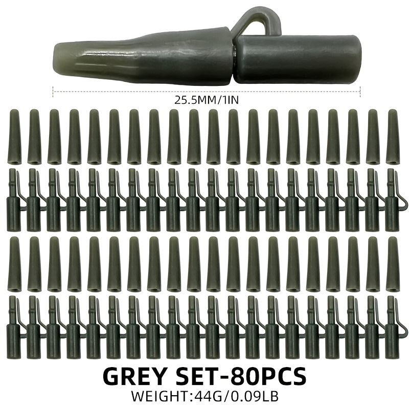 TEMU 80 protectores anti-entretelados para pesca de carpa - de goma premium para montajes de anzuelo, eslabones y flechas, accesorios terminales