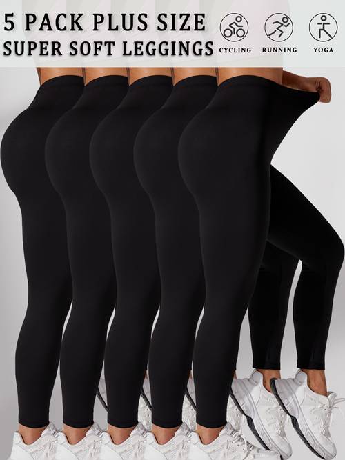 item picture plus size 5 pack super leggings for women no see through workout running yoga athletic leggings