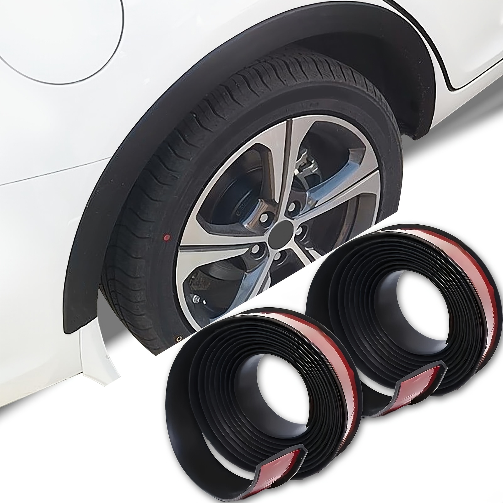 E-shop 2 Rollen 59.05In Schwarze PVC Radkastenschützer - Langlebig, Kratzfest, Seitenmontage Option, für Auto Türschwellen, Stoßstangen Schutz |