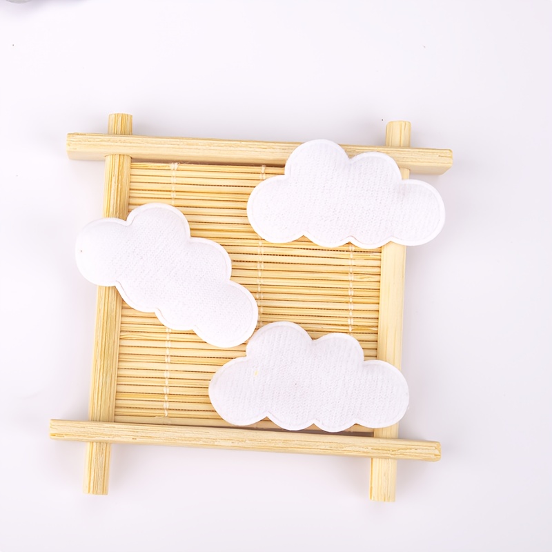 30pcs/bag Short Plush Double-sided Cloud Decals And Decorative Cloth Stickers Handmade Headband Hair Additions Headdress Bag Jewelry Handmade Decorative Additions