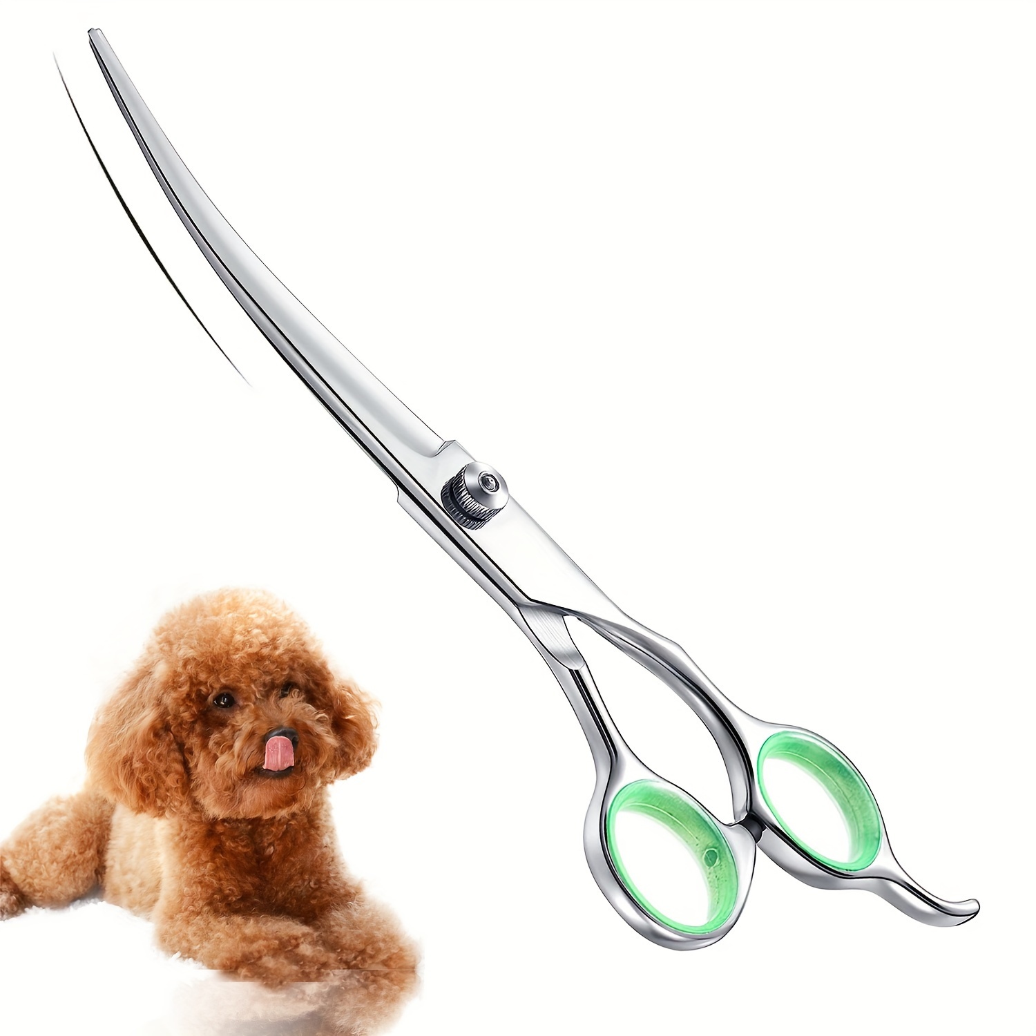 

Ergonomic Stainless Grooming Scissors - Right-handed, Curved Design For Precise Trimming