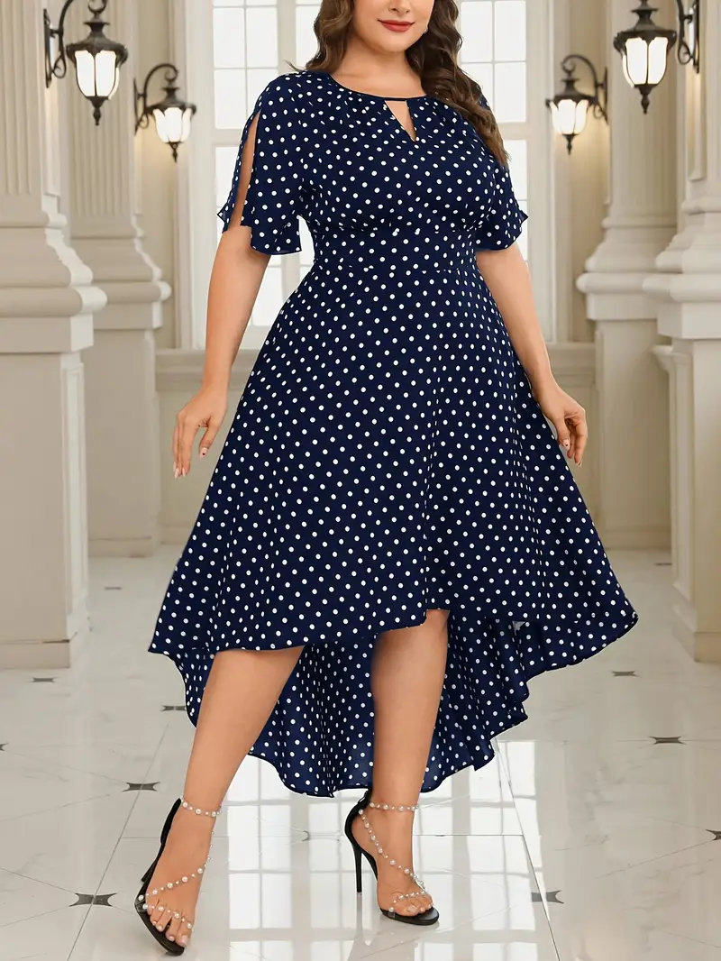 plus size plus size womens elegant polka dot dress - Temu Mauritius plus size plus size womens elegant polka dot dress - Temu Mauritius