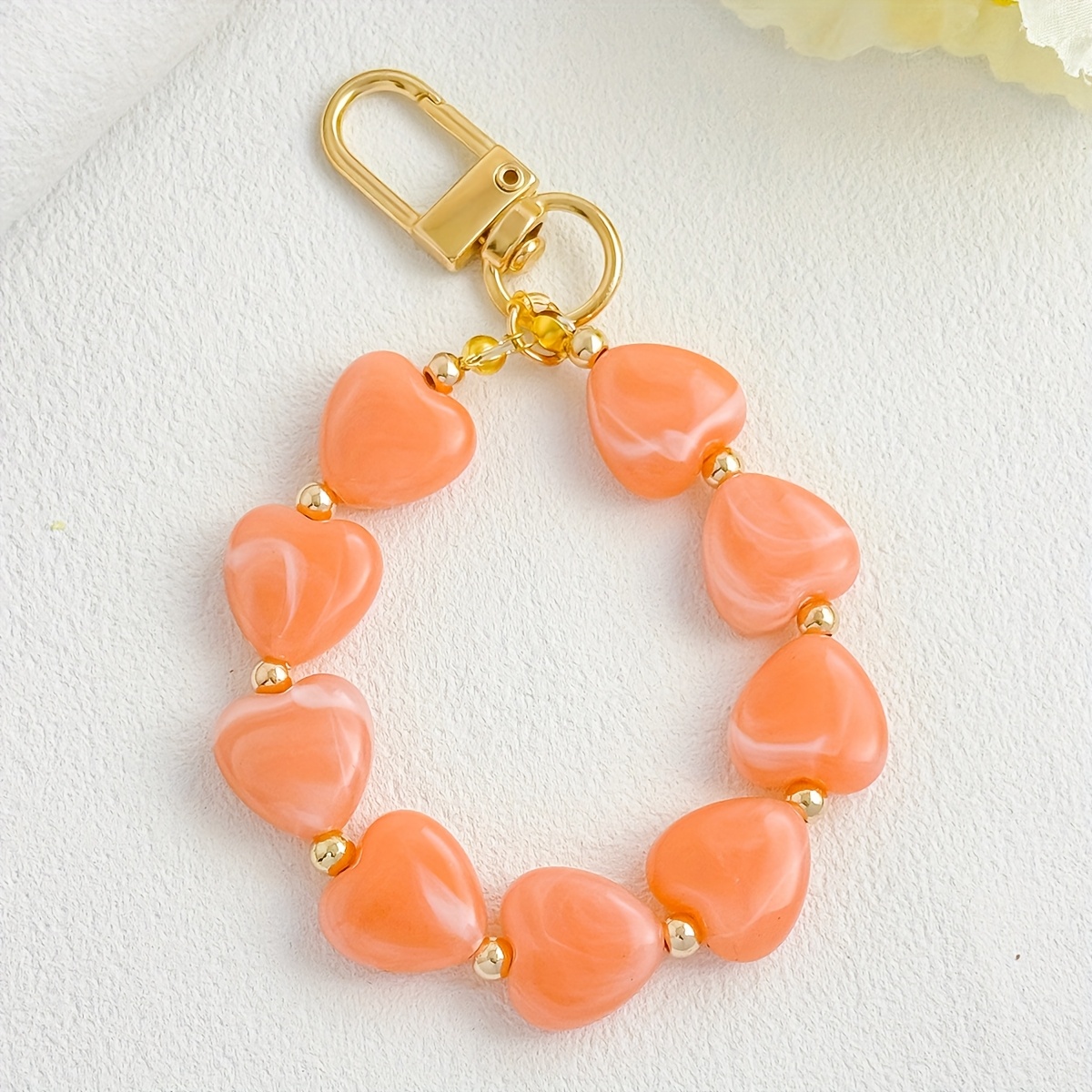 Light Luxury Acrylic Heart Charm for Phone Case & Bag Pendant