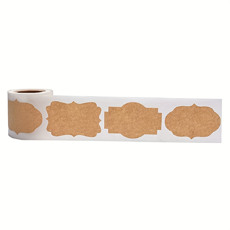 Image of 200pcs 1.2*2in Paper Roll Self-adhesive Diy Stickers For Baking Packaging Labels, Handwritten Marking Tags, Decorative Removable Spice & Fridge Jam Lables